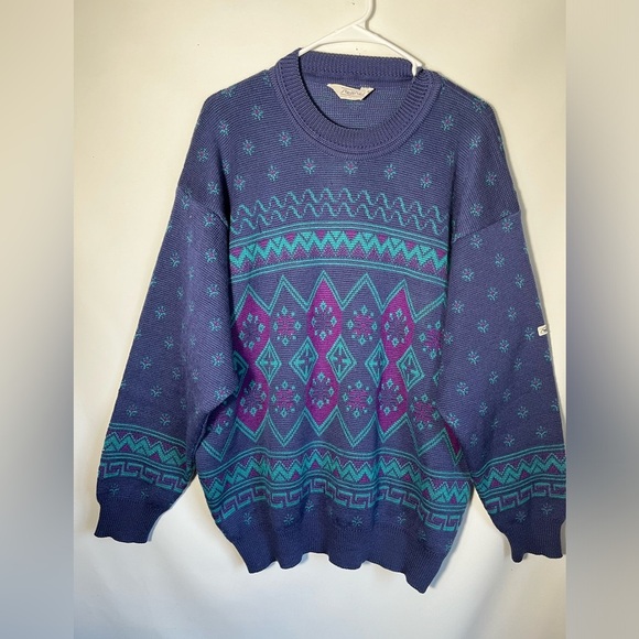 Vintage Steffner Made in Austria 100% Pure New Wool Fair Isle Sweater Size XL - Picture 2 of 8